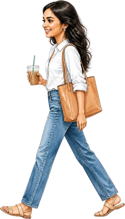 Soumya after office with a cold coffee